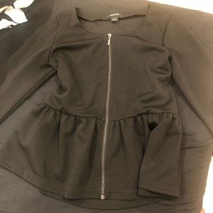 Monki peplum lightweight zip front jacket